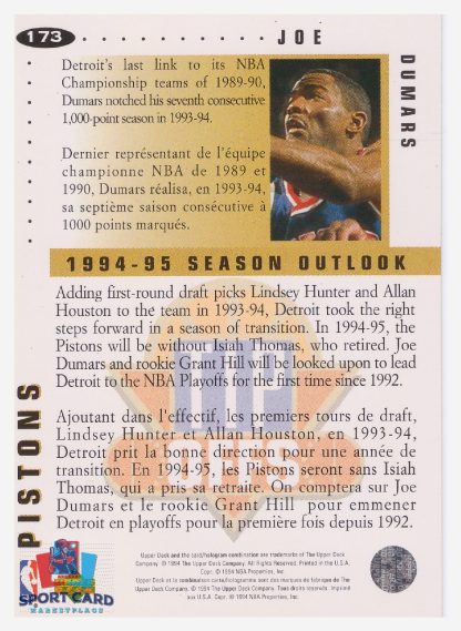 1994 Upper Deck Collector's Choice - Tip Offs Joe Dumars / Detroit Pistons #173