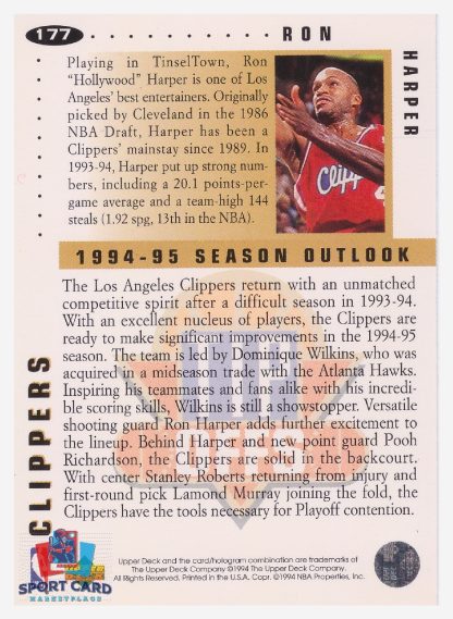 1994 Upper Deck Collector's Choice - Tip Offs Ron Harper / Los Angeles Clippers #177