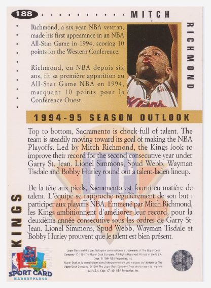 1994 Upper Deck Collector's Choice - Tip Offs Mitch Richmond / Sacramento Kings #188