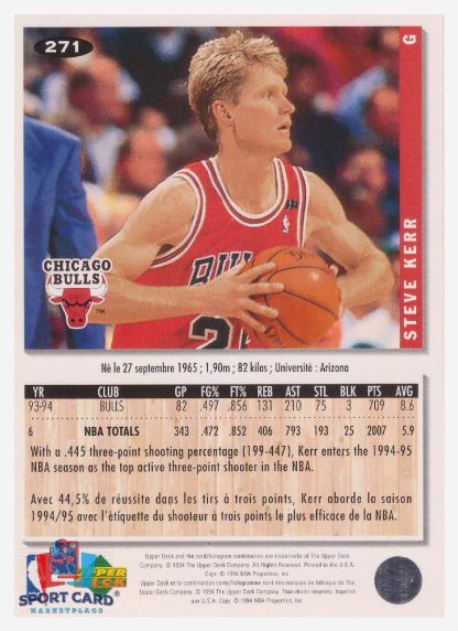 1994 Upper Deck Collector's Choice Steve Kerr / Chicago Bulls #271