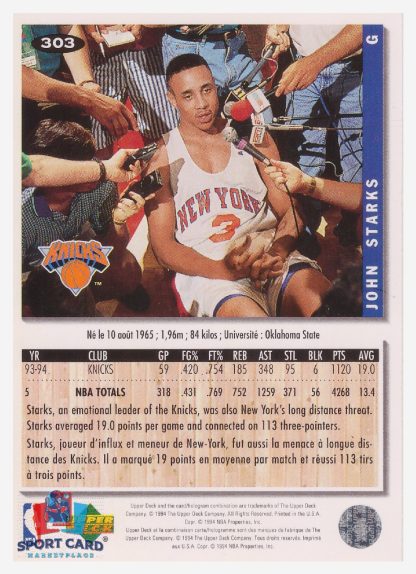 1994 Upper Deck Collector's Choice John Starks / New York Knicks #303