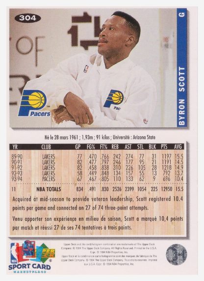 1994 Upper Deck Collector's Choice Byron Scott / Indiana Pacers #304