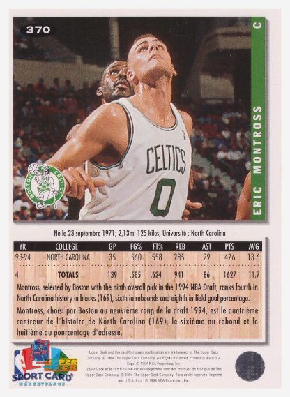 1994 Upper Deck Collector's Choice Eric Montross / Boston Celtics #370