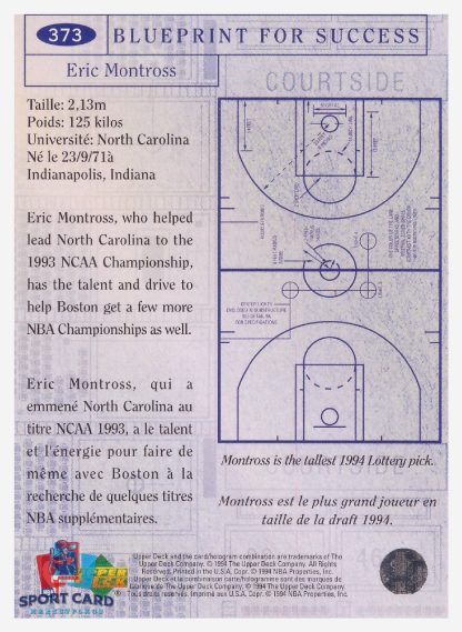 1994 Upper Deck Collector's Choice - Blueprint For Success Eric Montross / Boston Celtics #373