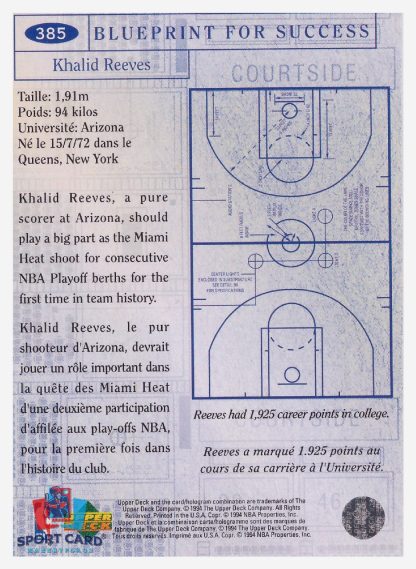 1994 Upper Deck Collector's Choice - Blueprint For Success Khalid Reeves / Miami Heat #385