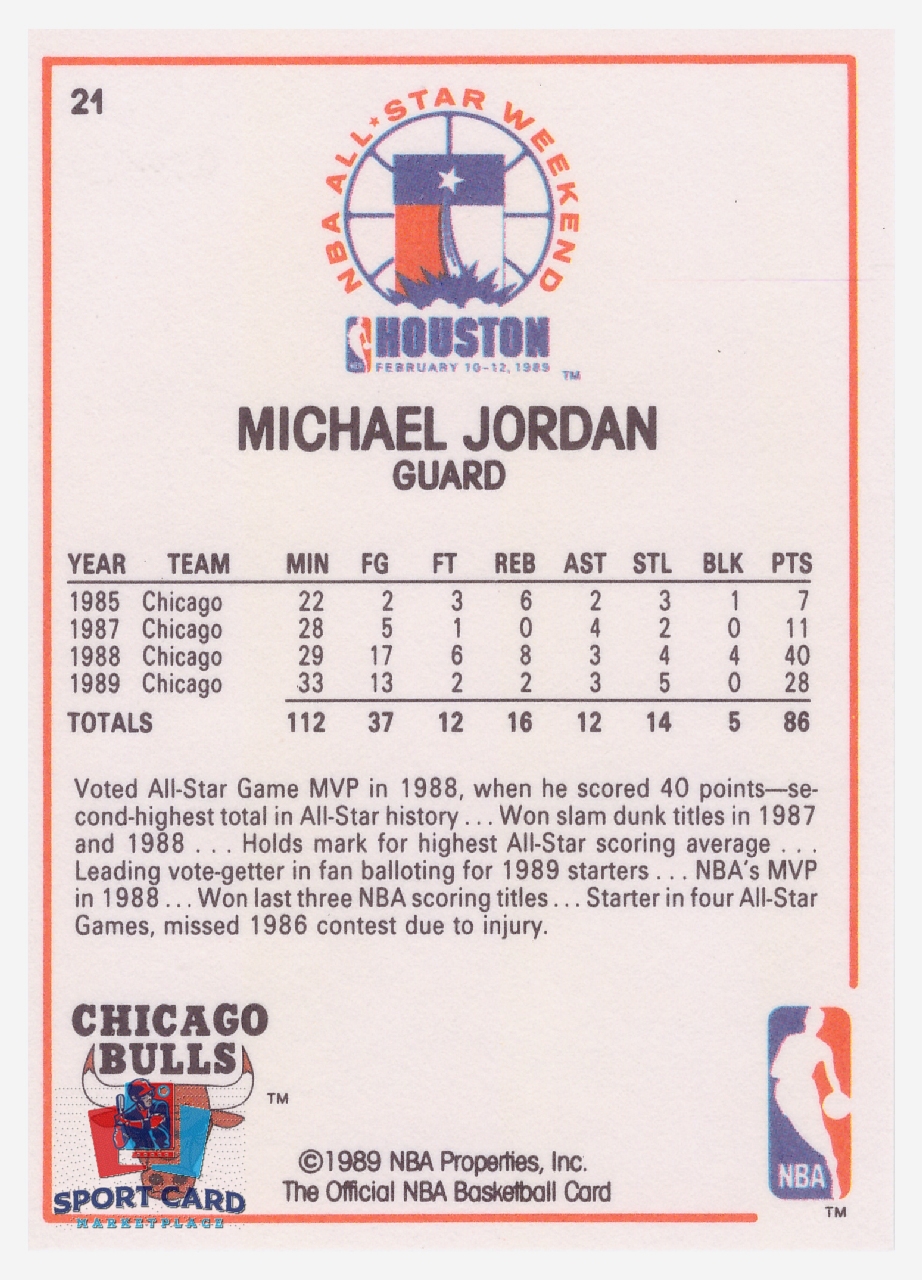 1989-90 NBA Hoops All-Star #21 Michael Jordan / Chicago Bulls