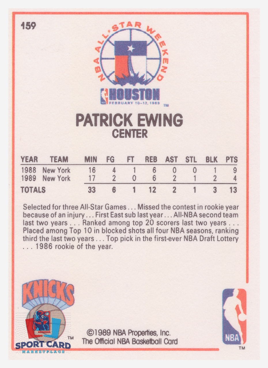 1989-90 NBA Hoops All-Star #159 Patrick Ewing / New York Knicks