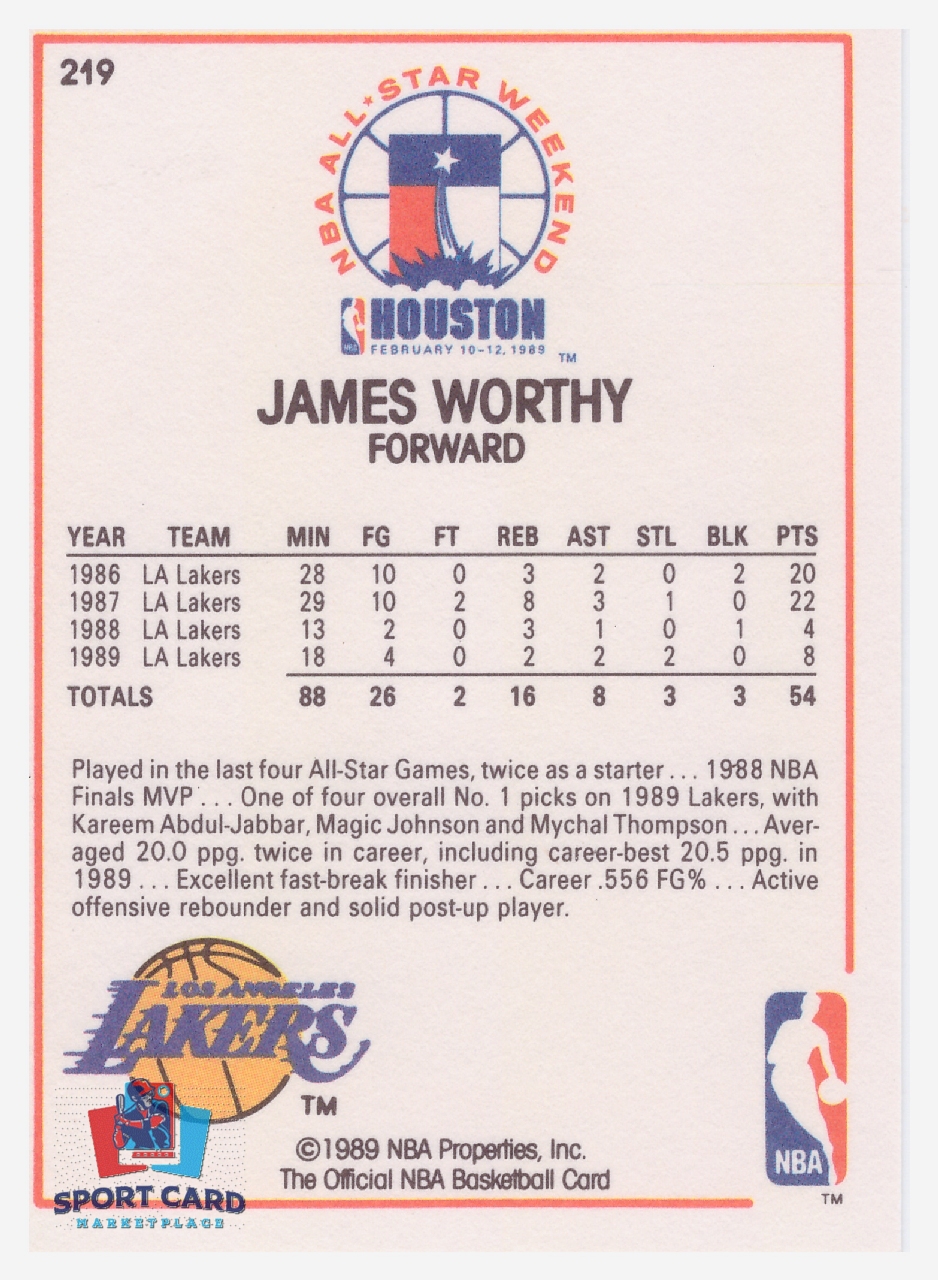 1989-90 NBA Hoops All-Star #219 James Worthy / Los Angeles Lakers