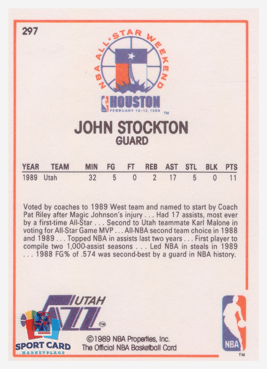 1989-90 NBA Hoops All-Star #297 John Stockton / Utah Jazz