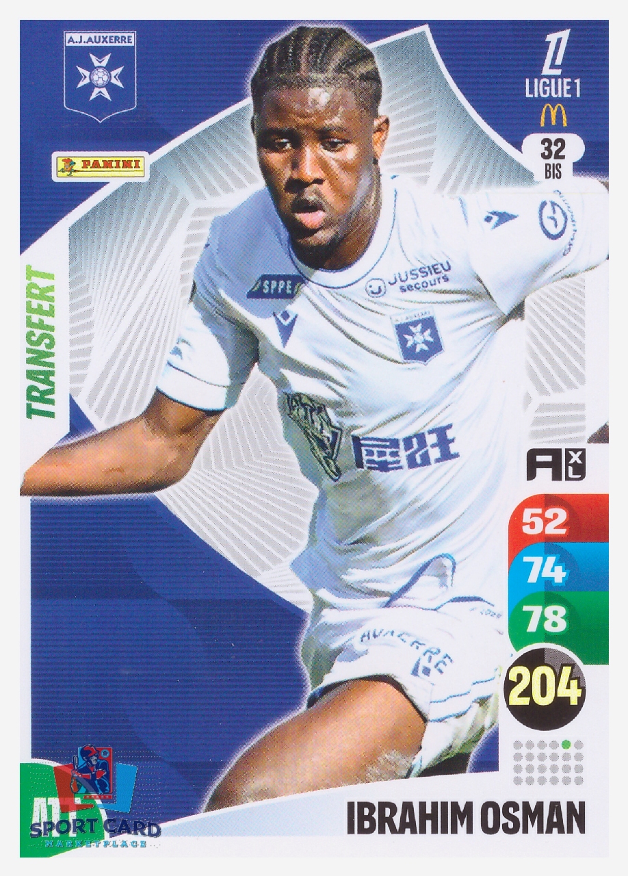 Panini Adrenalyn XL 2025-26 - Transfert - Ibrahim Osman / AJ Auxerre #32 bis