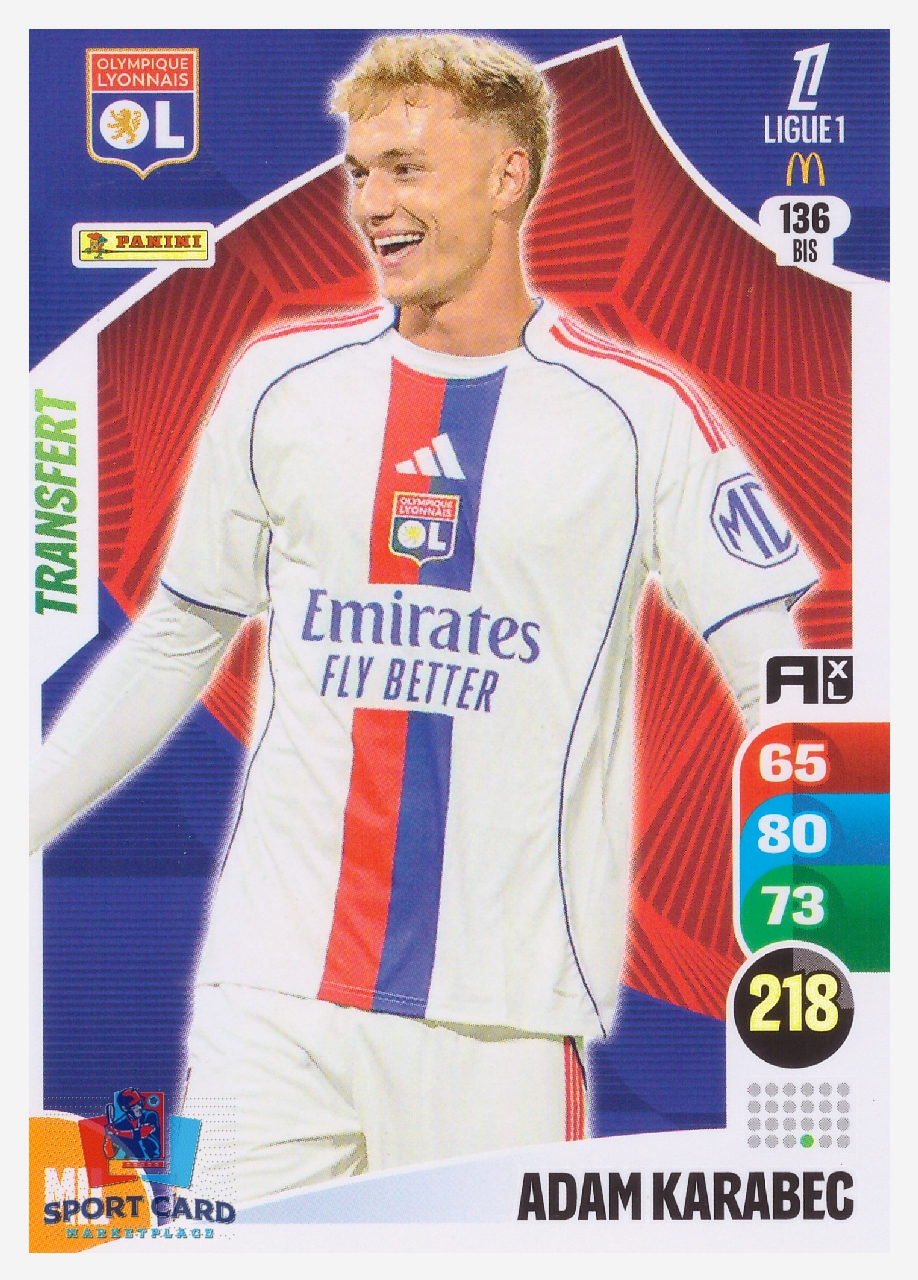 Panini Adrenalyn XL 2025-26 - Transfert - Adam Karabec / Olympique Lyonnais #136 bis