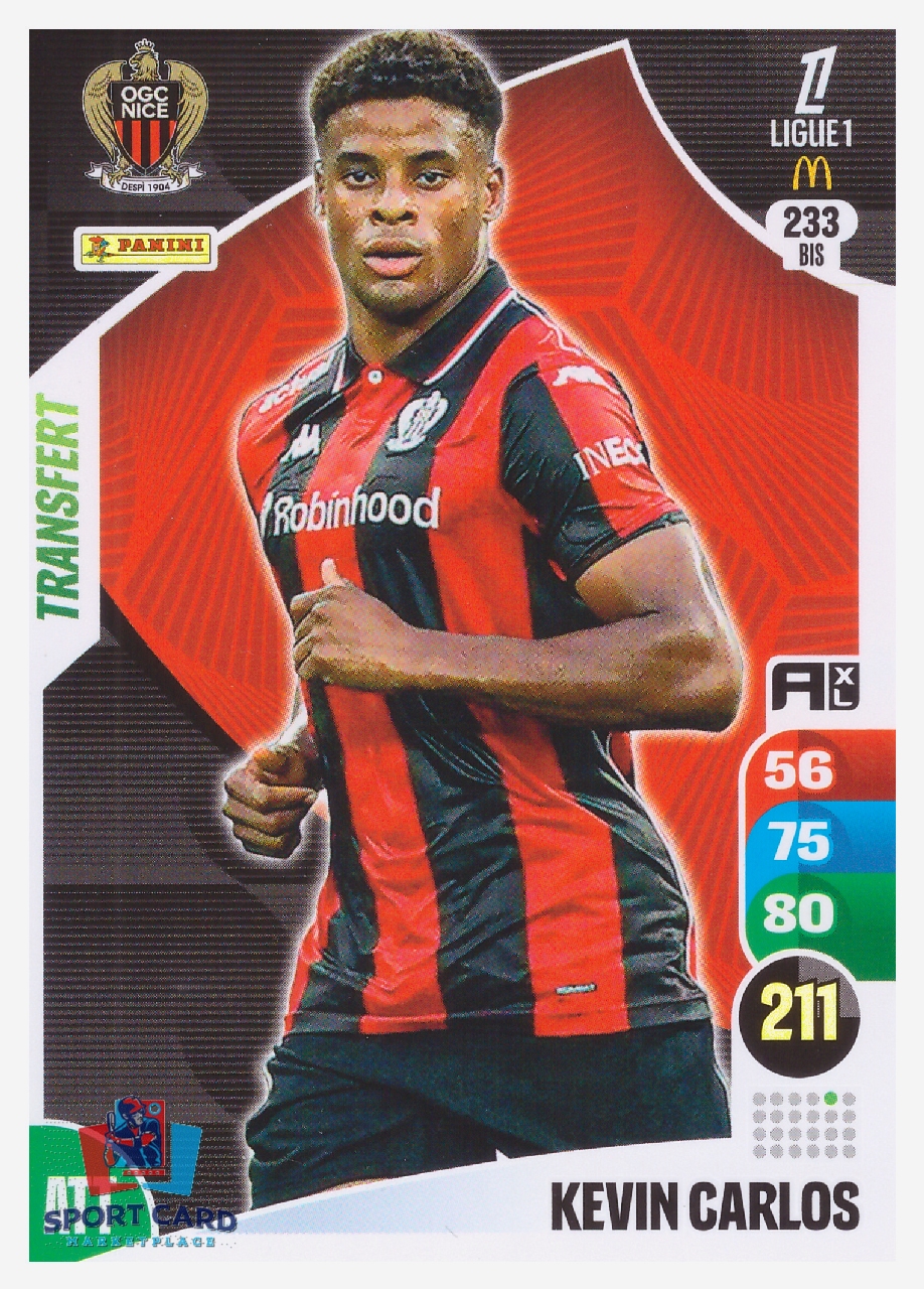 Panini Adrenalyn XL 2025-26 - Transfert - Kevin Carlos / OGC Nice #233 bis