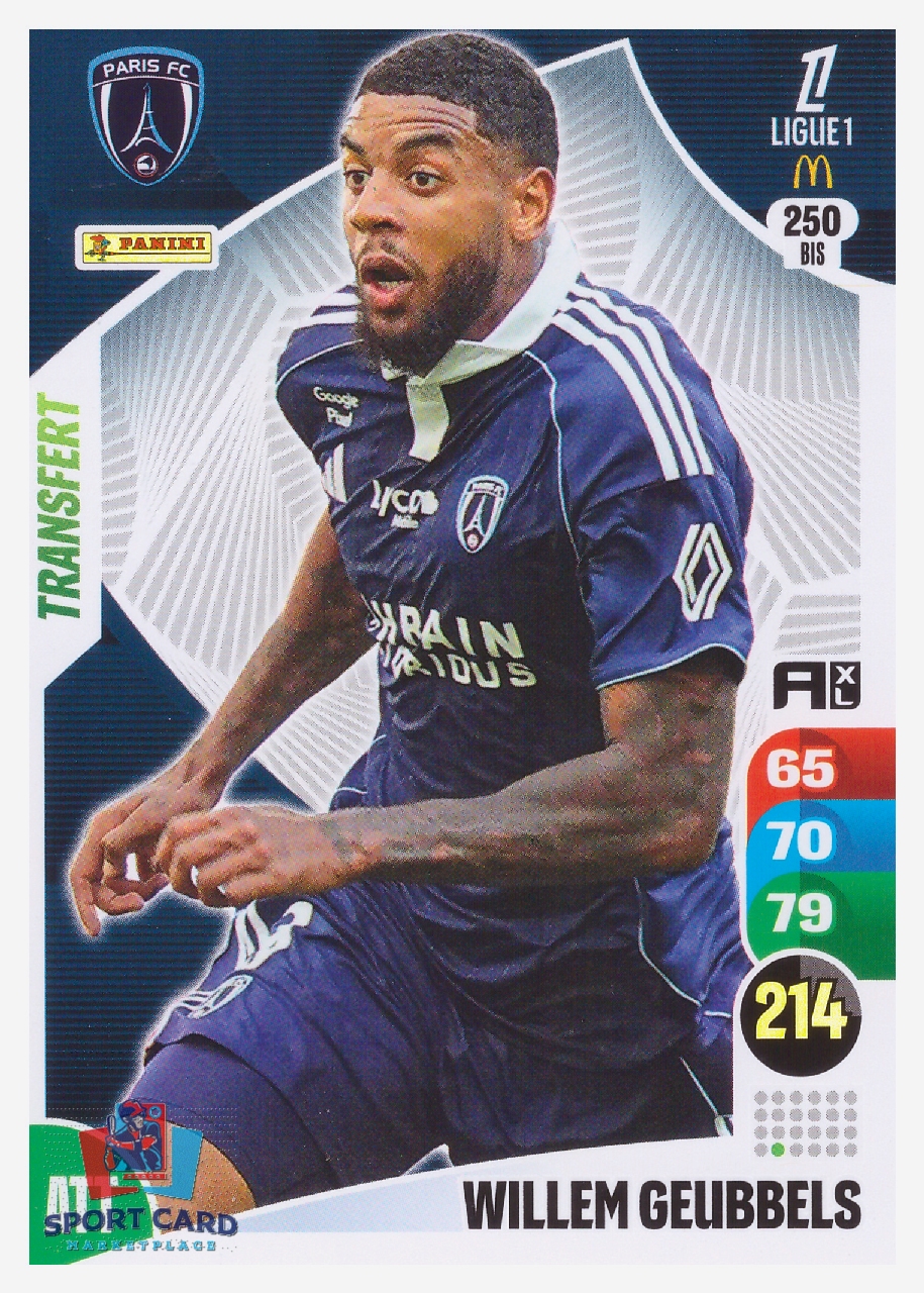 Panini Adrenalyn XL 2025-26 - Transfert - Willem Geubbels / Paris FC #250 bis