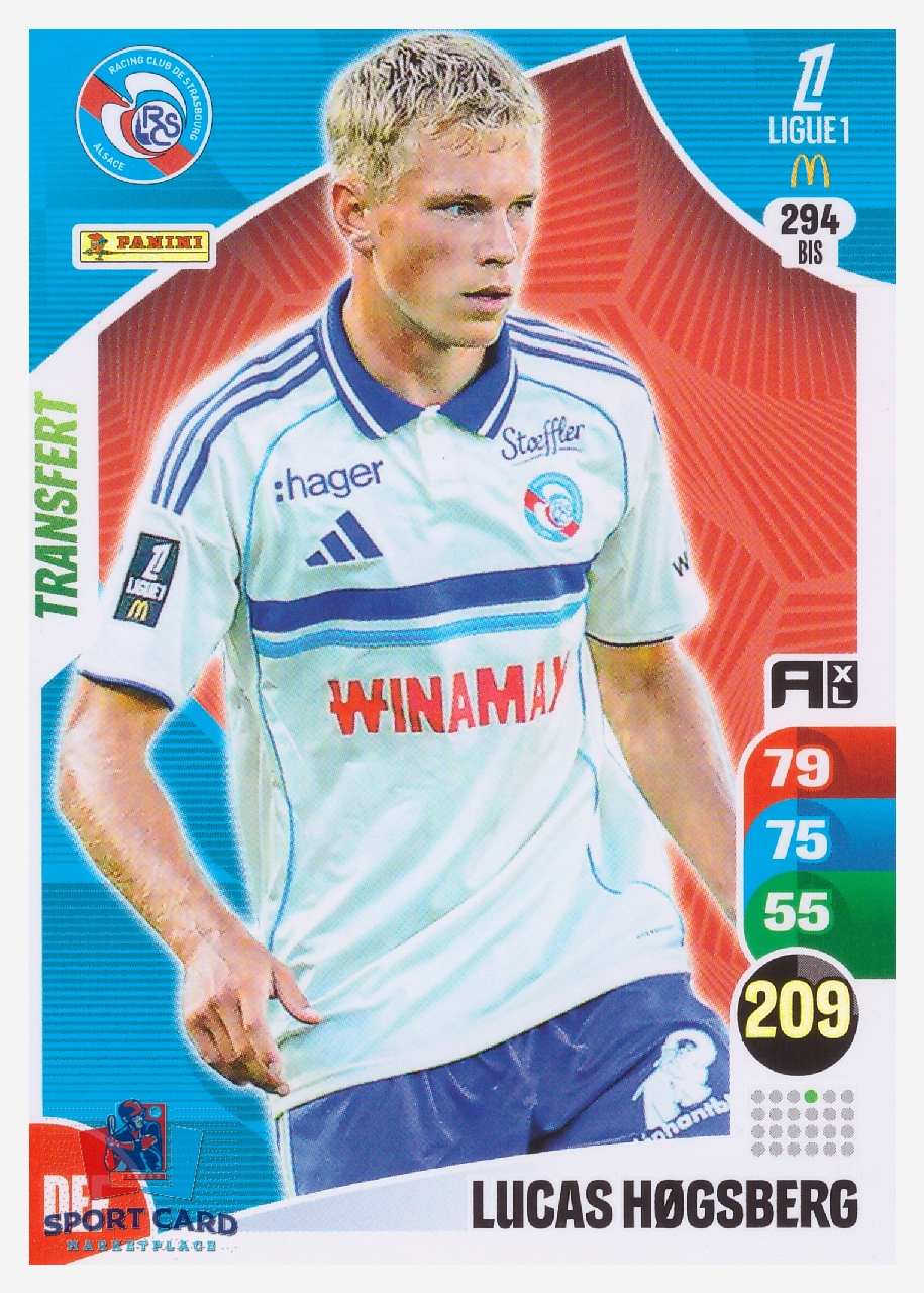 Panini Adrenalyn XL 2025-26 - Transfert - Lucas Hogsberg / RC Strasbourg Alsace #294 bis