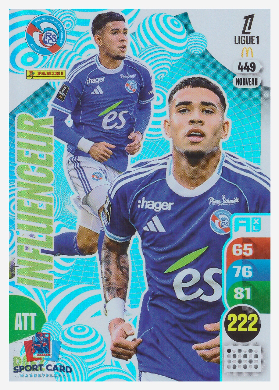 Panini Adrenalyn XL 2025-26 - Influenceur - Kendry Páez / RC Strasbourg Alsace #449