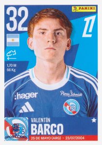 Panini Foot 2026 - Valentín Barco / RC Strasbourg Alsace #494