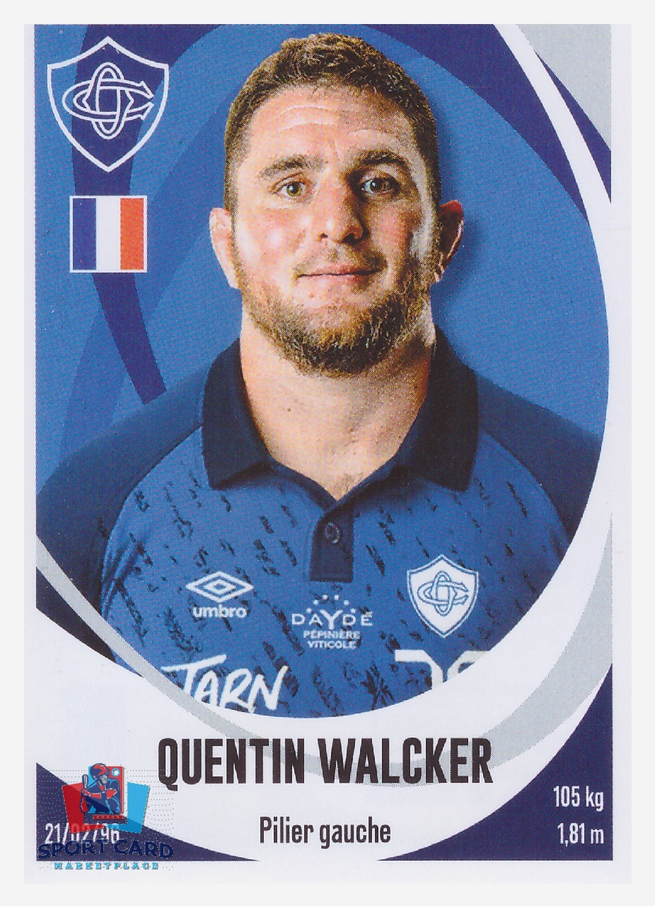 Panini Rugby Top 14 2025-2026 Quentin Walcker / Castres N°53