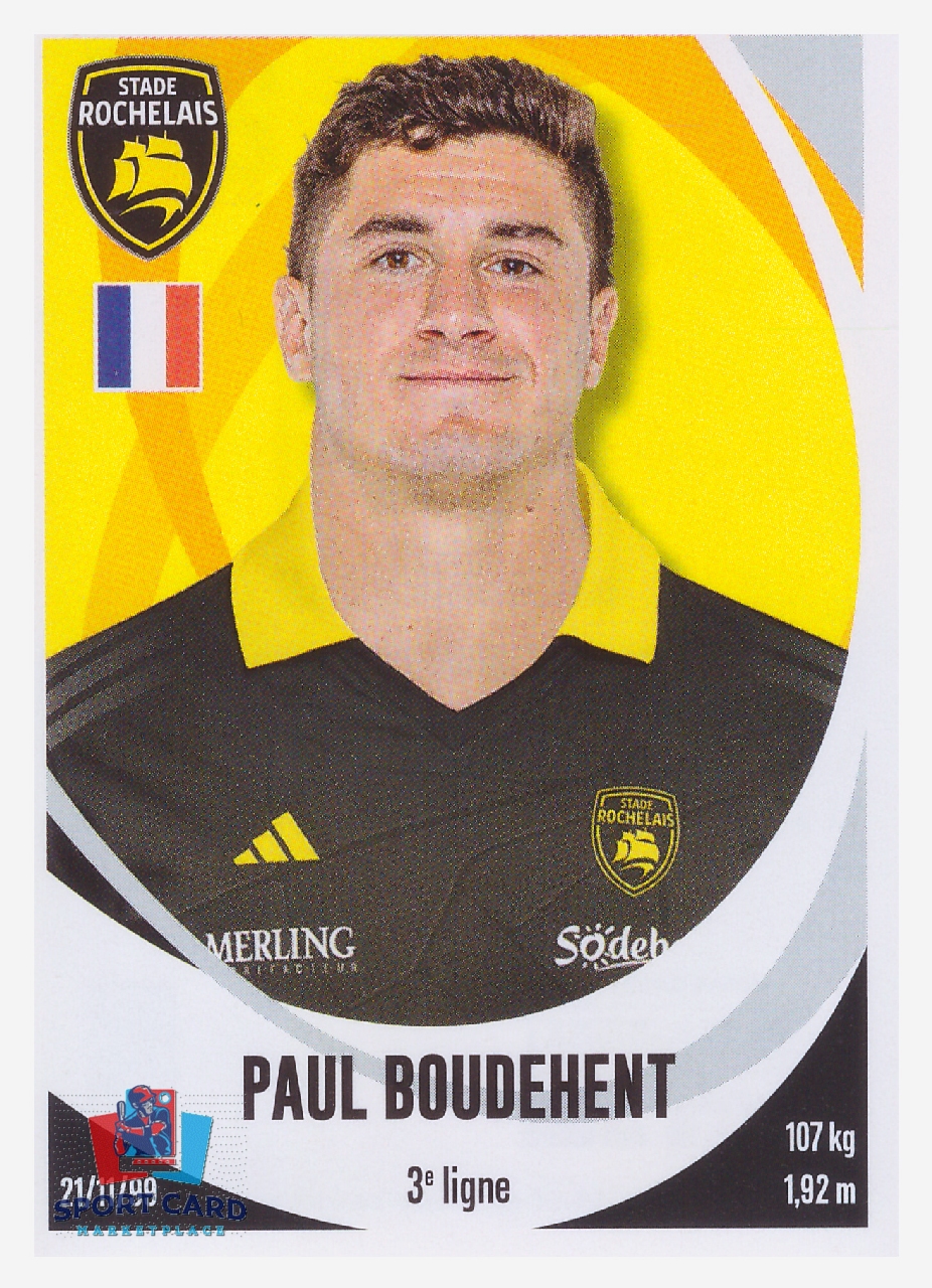 Panini Rugby Top 14 2025-2026 Paul Boudehent / La rochelle N°237