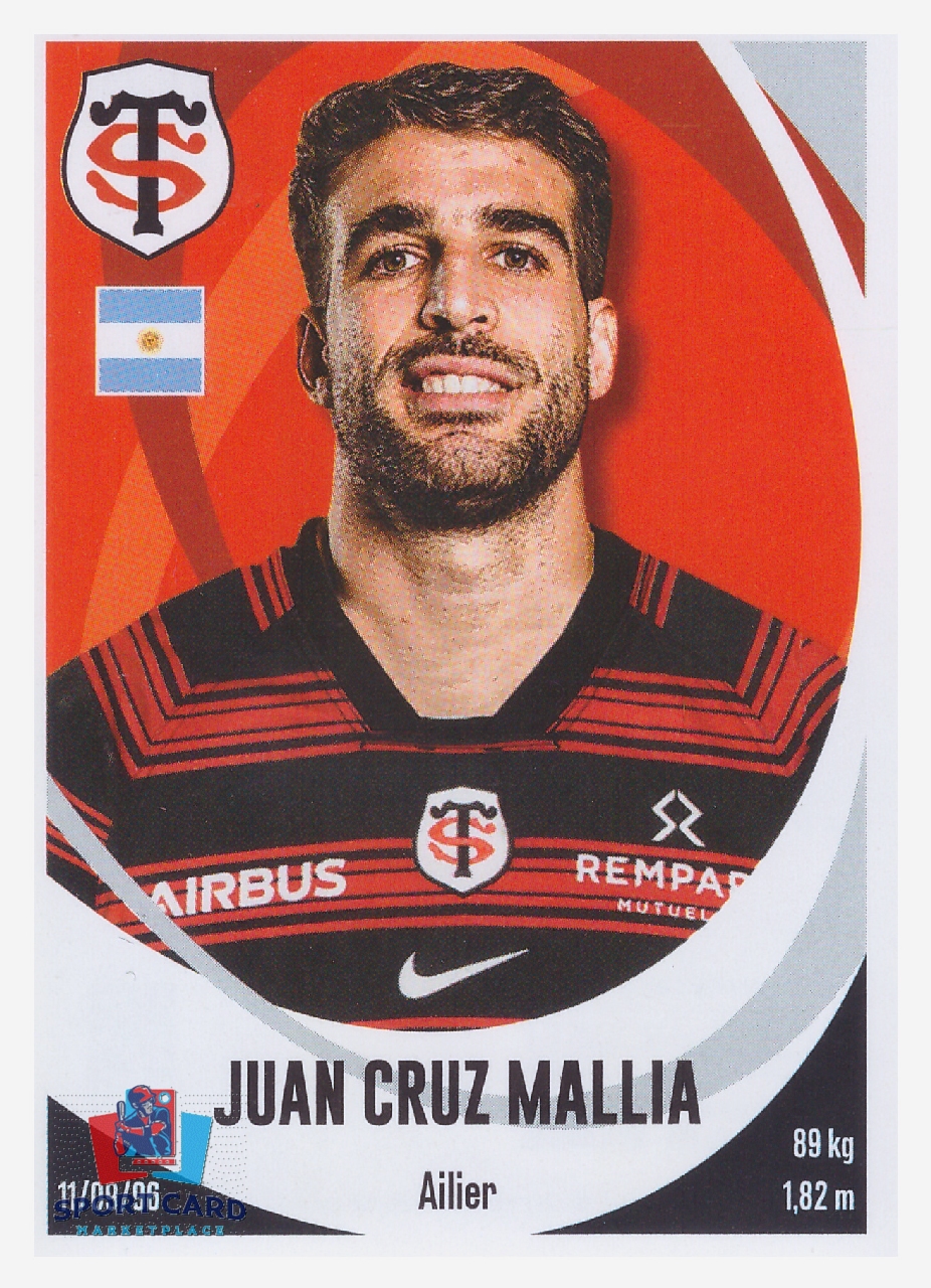 Panini Rugby Top 14 2025-2026 Juan Cruz Mallia / Toulouse N°266