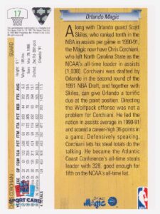 1991-92 Upper Deck Chris Corchiani / Orlando Magic #17