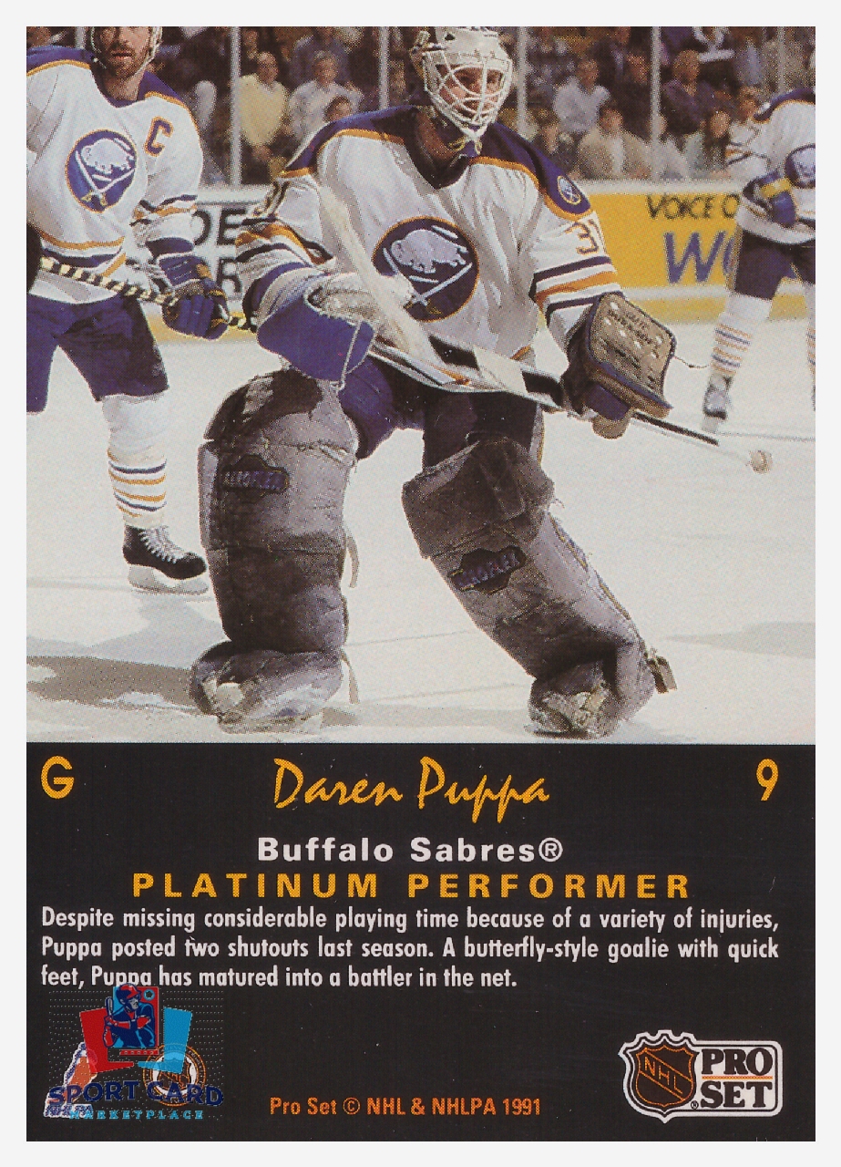 1991-92 Pro Set Platinum Daren Puppa / Buffalo Sabres #9 – Image 2