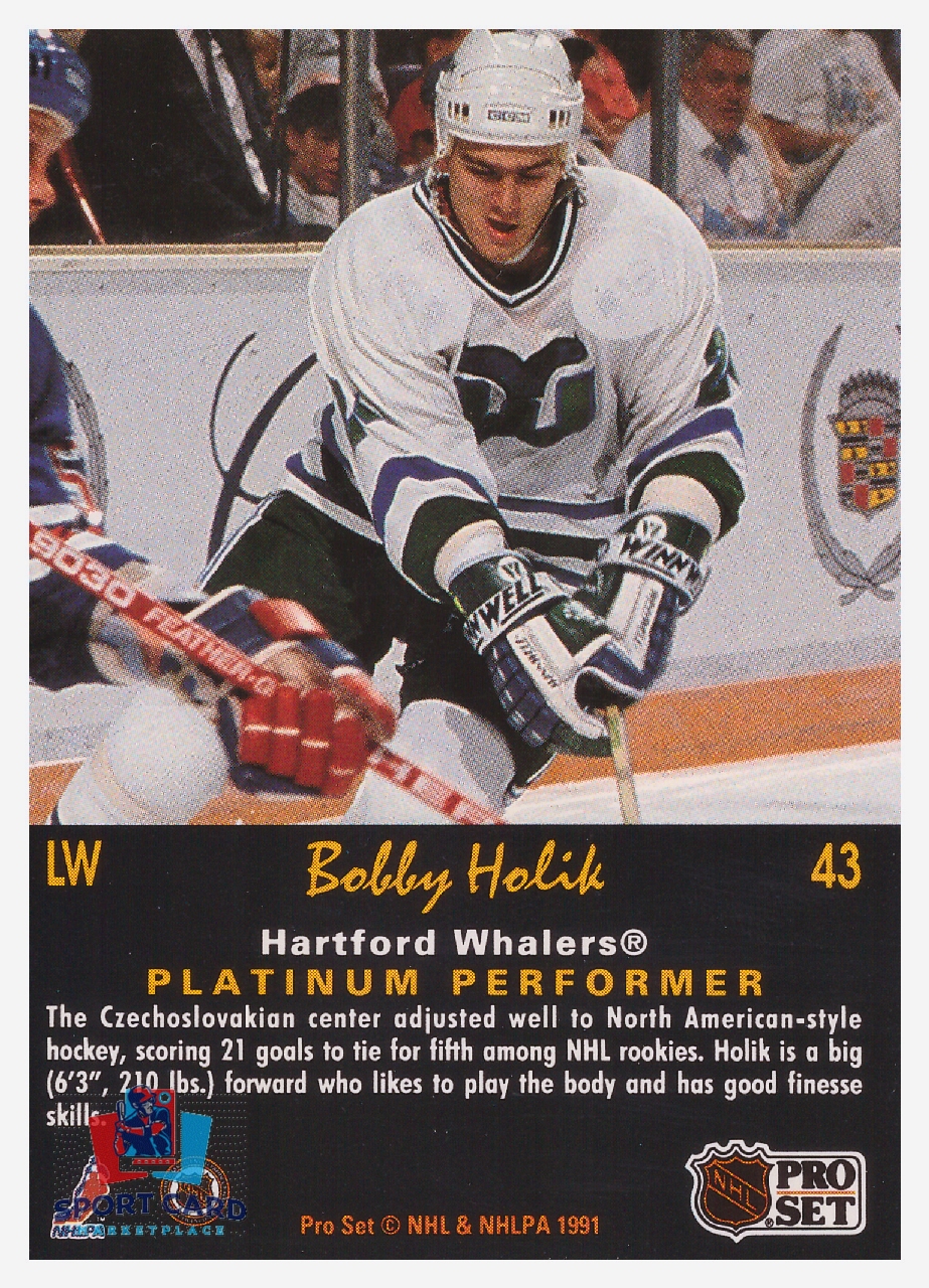 1991-92 Pro Set Platinum Bobby Holik / Hartford Whalers #43