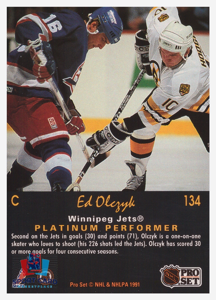1991-92 Pro Set Platinum Edie Olczyk / Winnipeg Jets #134