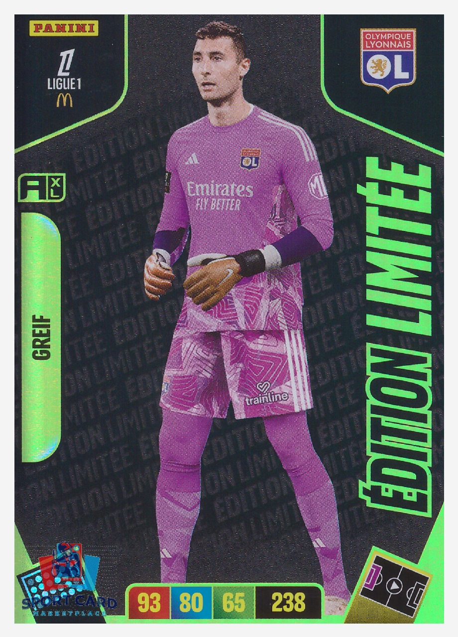 Panini Adrenalyn XL Ligue 1 2026-27 - Dominik Greif / Olympique Lyonnais - Édition Limitée #EL-DG