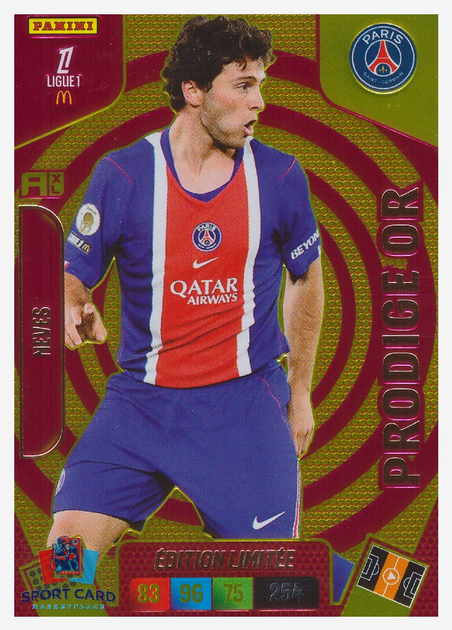 Panini Adrenalyn XL Ligue 1 2026-27 - João Neves / Paris Saint-Germain - Édition Limitée / Prodige Or #EL-JN